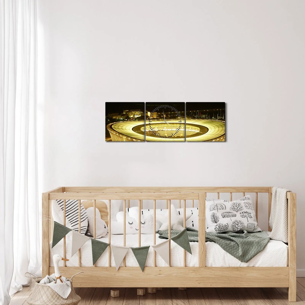 Obraz - stadion piłkarski (z zegarem) (90x30 cm)