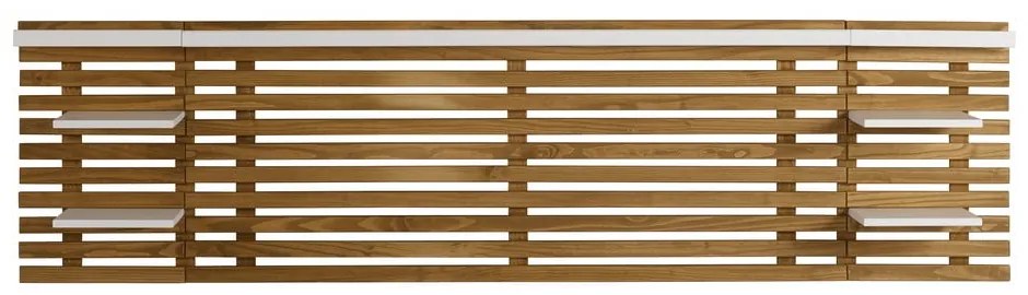 Zagłówek z drewna sosnowego z białymi elementami 240x62 cm Nidra – Marckeric