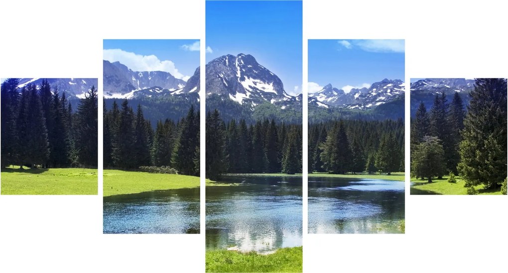 Obraz - Ośnieżone szczyty górskie (125x70 cm)