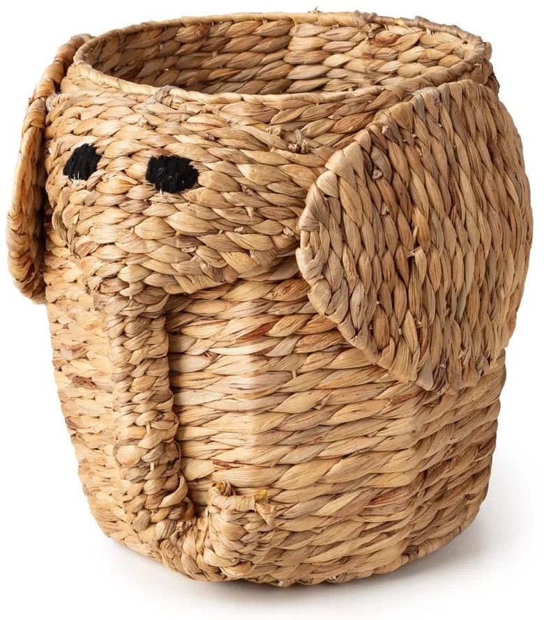 Dziecięcy kosz na zabawki z hiacyntu wodnego w naturalnym kolorze ø 30x35 cm Elephant – Compactor