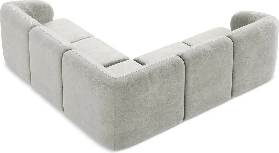 Jasnoszary narożnik z tkaniny szenilowej Lani – Makamii