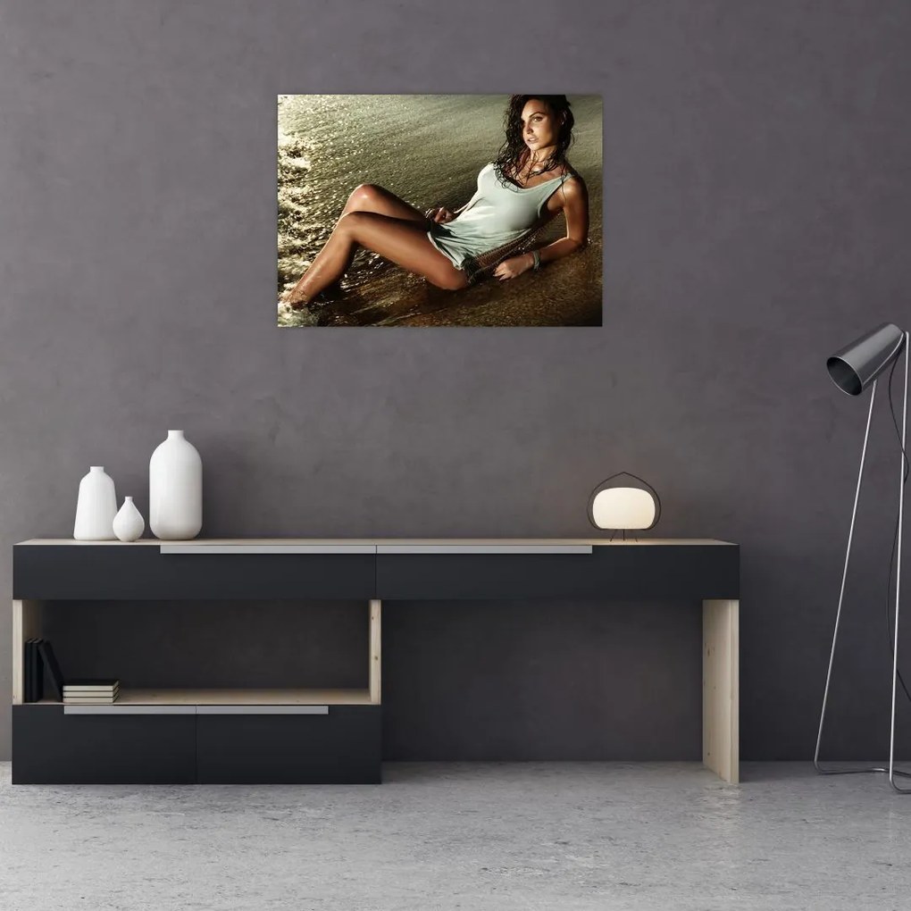 Obraz kobiety na plaży (70x50 cm)