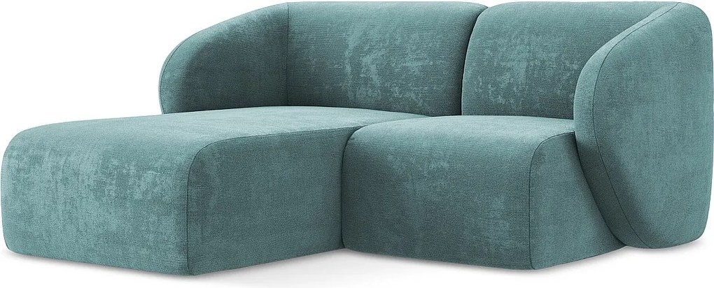 Narożnik lewostronny - z tkaniny szenilowej - jeans - LANI