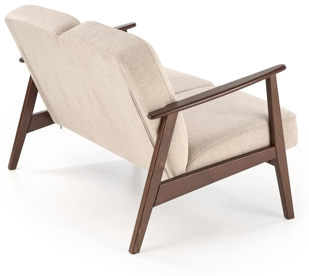 MILANO 2S sofa 2-osobowa beżowy drewno tkanina vintage tradycyjny