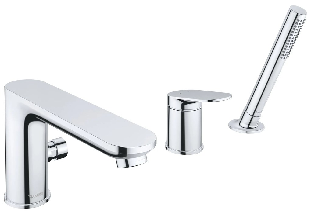 3-otworowa bateria wannowa Duravit WaveMosiądz - 24 x 20,3 x 24,8 cm