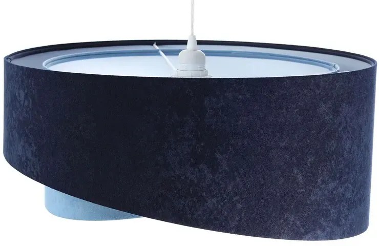 Granatowo biała lampa wisząca welurowa EX994 R4-Z11