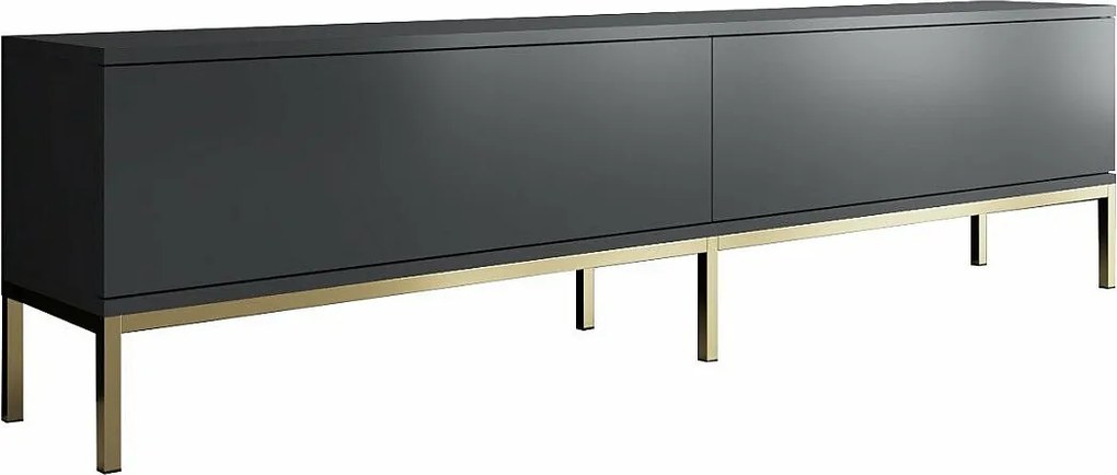 Stojak pod TV – 180 x 47 x 30 cm – Antracyt i złoto – Płyta wiórowa pokryta melaminą