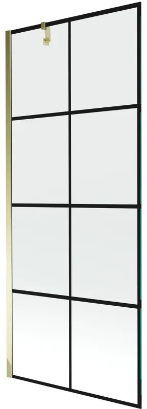 Mexen Next parawan nawannowy 1-skrzydłowy 80 x 150 cm, czarny wzór, złoty - 895-080-000-00-77-50