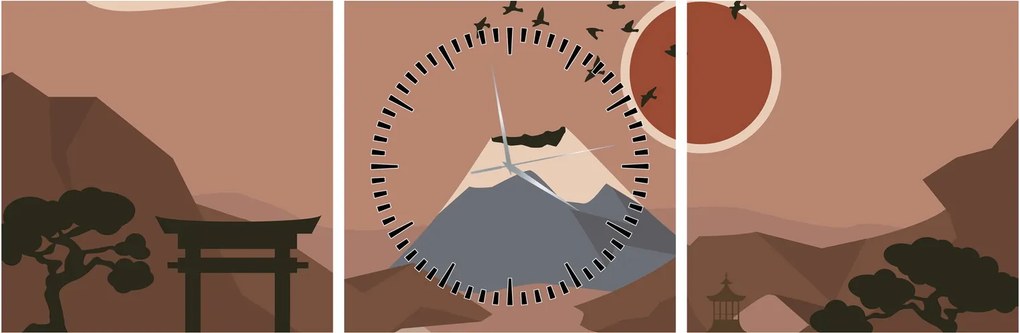 Obraz - Japonia N⁰1 (z zegarem) (90x30 cm)