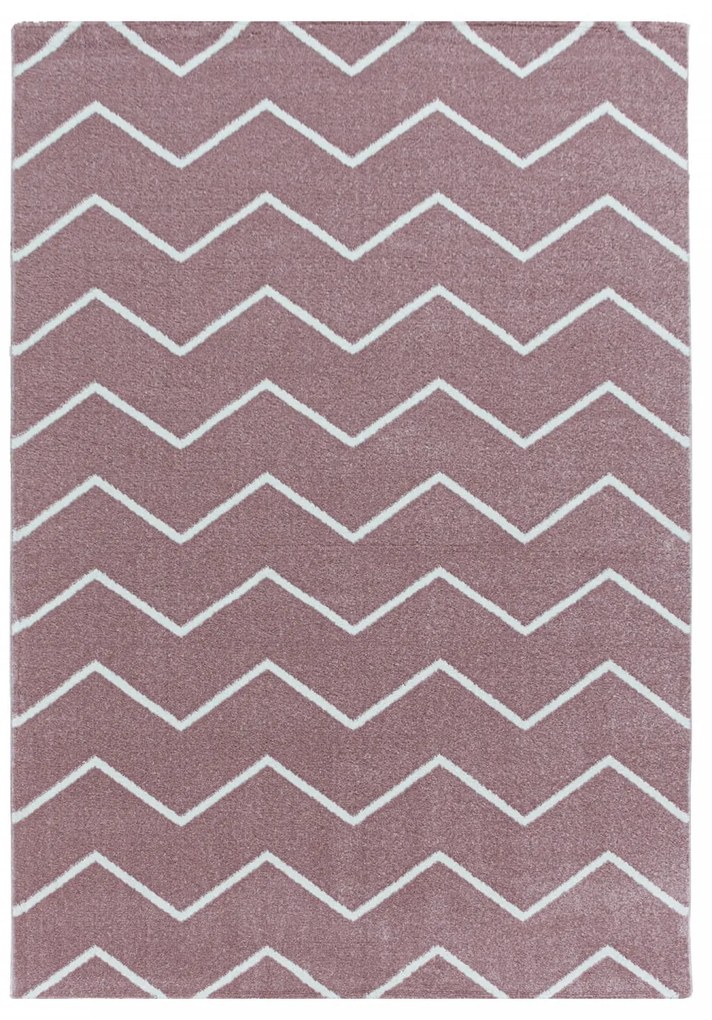 Dywan nowoczesny Rio zygzak pudrowy róż 160 cm x 230 cm