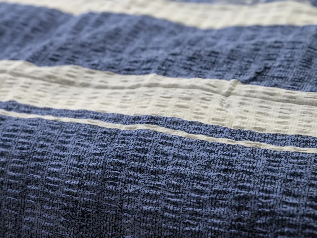 PrzytulneMieszkanie.pl PrzytulneMieszkanie.pl Pościel z kory bawełnianej renforcé BLUE LINE niebieska Rozmiar pościeli: 70 x 90 cm | 140 x 200 cm