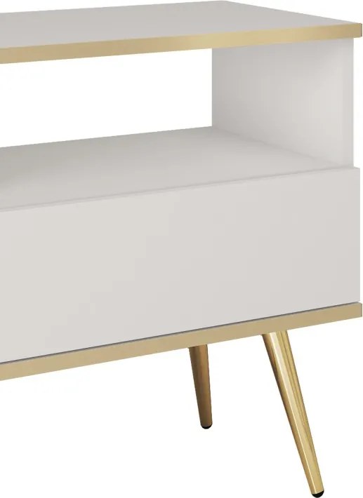 ORIANA Szafka nocna S 54 biała | nogi złote
