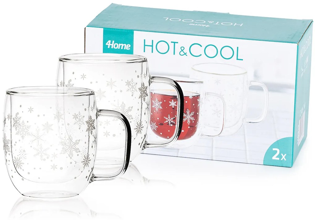 4Home Szklanka termiczna Hot&Cool Snowflake 350 ml, 2 szt.