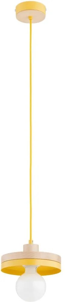 Żyrandol na lince LARSO 1xE27/15W/230V żółty/beżowy
