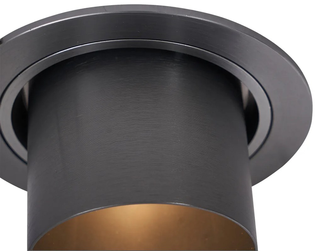 Set van 6 moderne inbouwspots gunmetal GU10 50mm rond kantelbaar - Installa Nowoczesny Oswietlenie wewnetrzne
