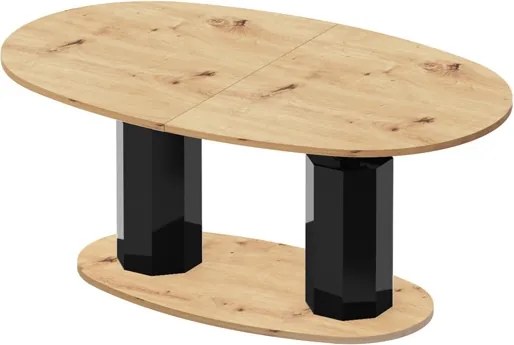 Rozkładany i podnoszony ławostół Barletta w drewnianym dekorze