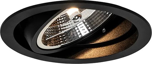 Okrągły reflektor wnękowy czarny regulowany - Chuck 111