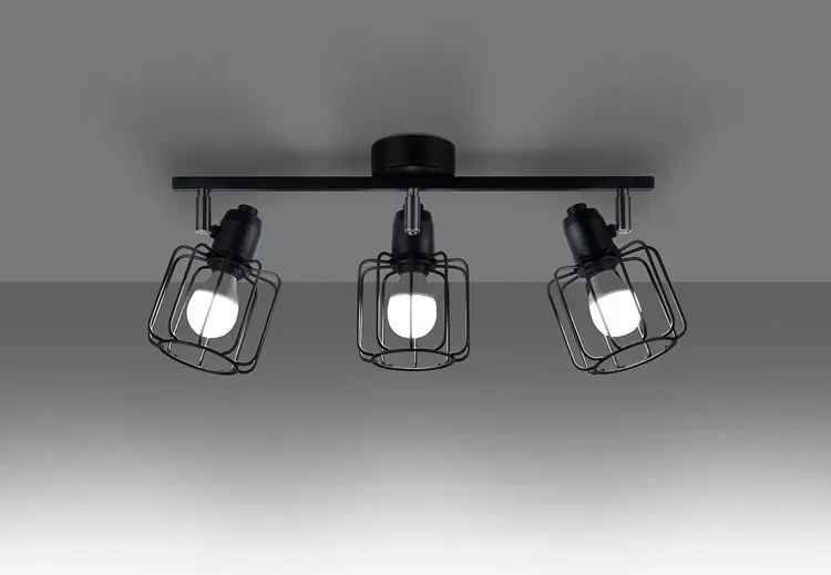 Czarny punktowy plafon potrójny G8-S93