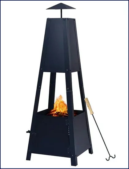 Kominek ogrodowy na nóżkach z pogrzebaczem C7-G75