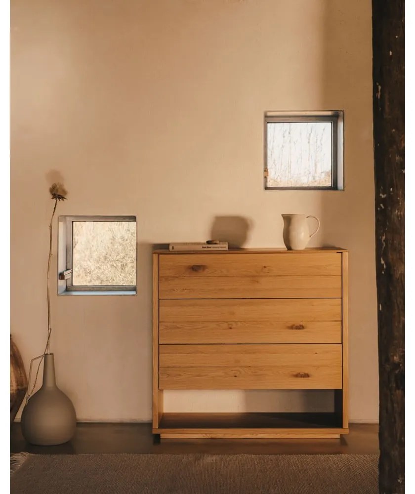 Wysoka komoda w dekorze dębu 100x97 cm Alguema – Kave Home