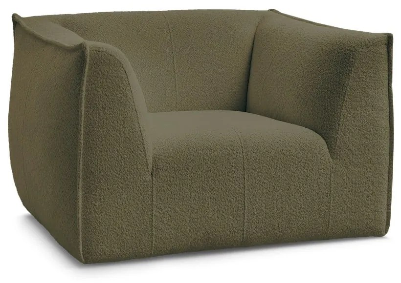 Zielony fotel z materiału bouclé Giorgia – Bobochic Paris