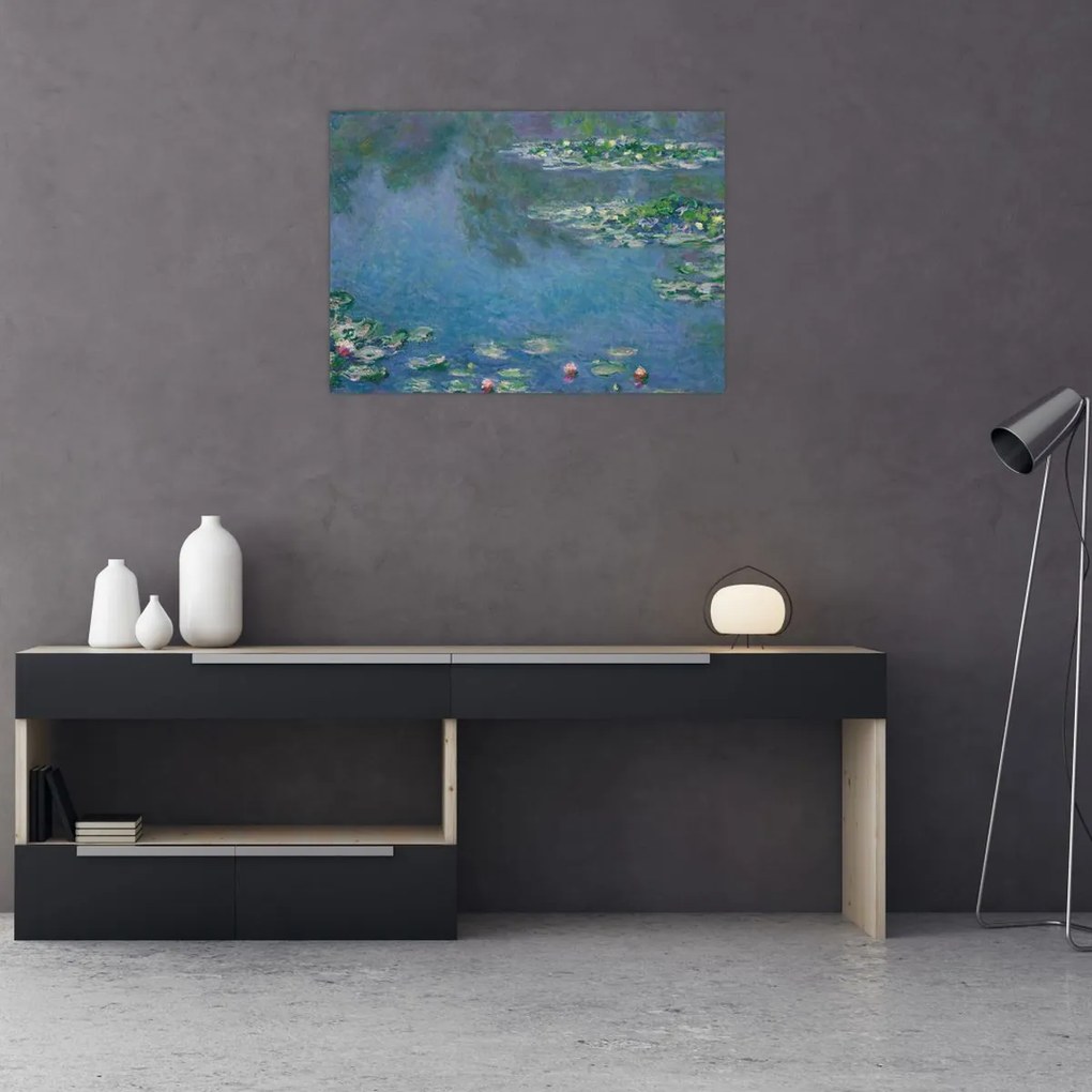 Obraz na szkle - Claude Monet, Water Lilies, reprodukcje (70x50 cm)