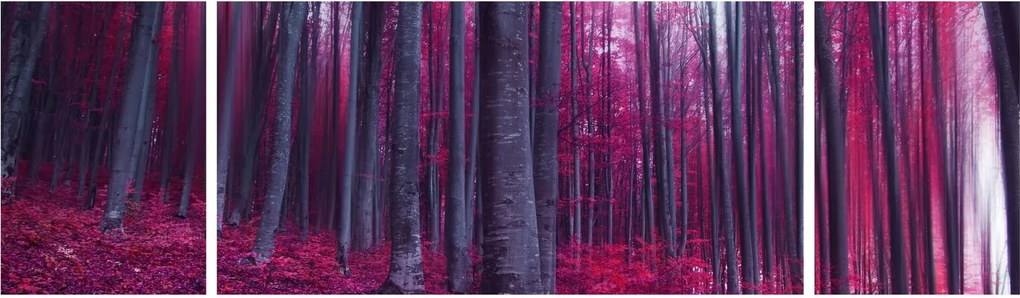 Obraz różowego lasu (170x50 cm)