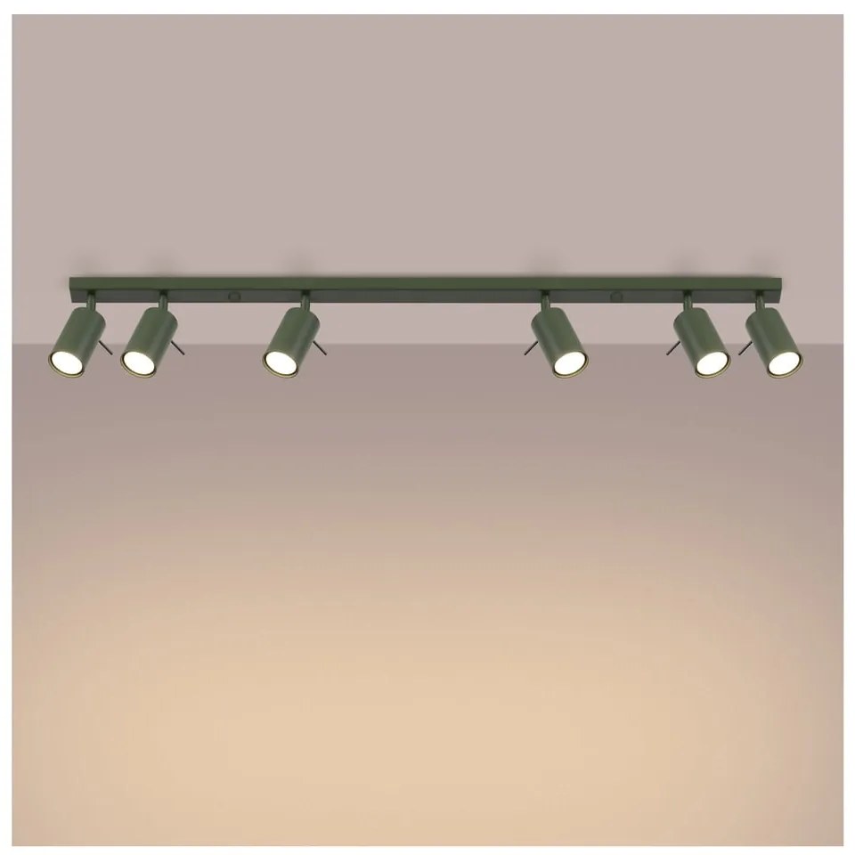 Zielona lampa punktowa 6x117 cm Etna – Sollux