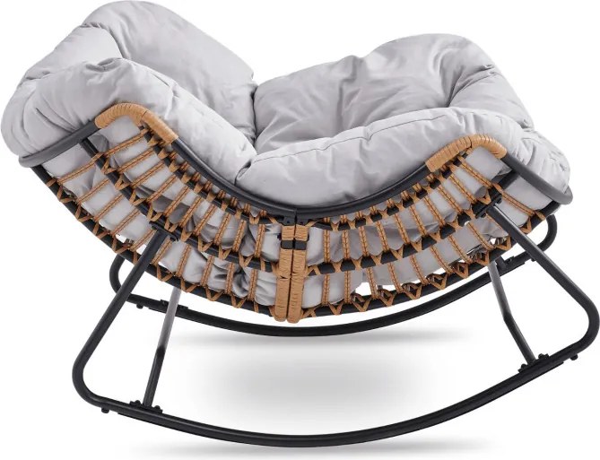 Fotel Bujany Ogrodowy ELTON na Płozach Szary Nowoczesny