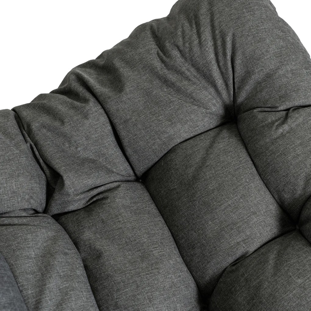 Fotel Bujany Ogrodowy LAREDO na Płozach Wypoczynkowy Szary Nowoczesny