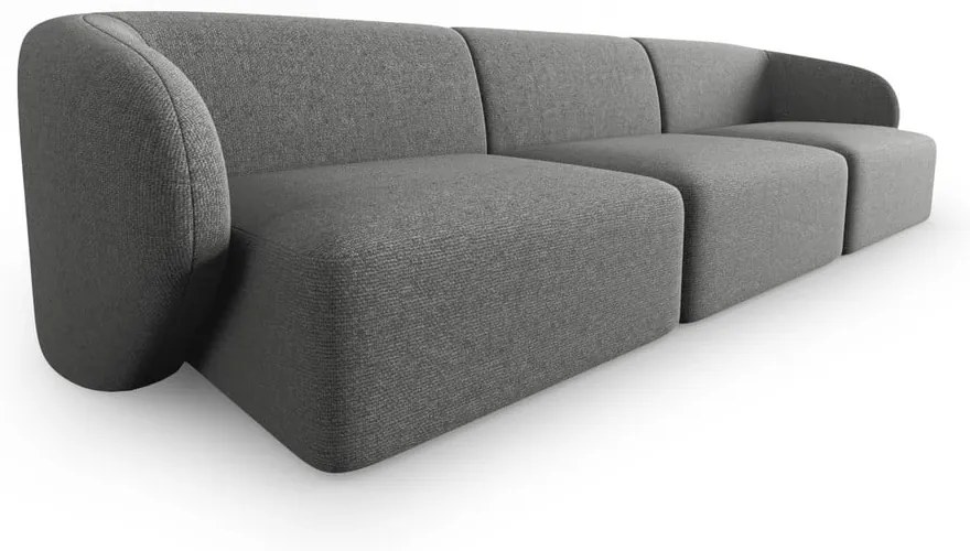 Szara sofa z tkaniny szenilowej 266 cm Paolo – Milo Casa