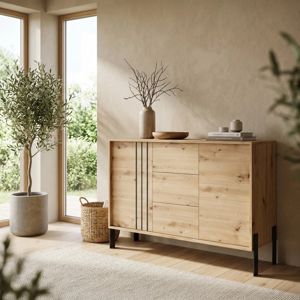 Komoda VALOZA 120 cm do Salonu Sypialni Dąb artisan