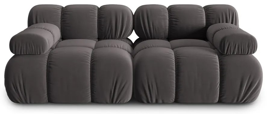 Ciemnoszara aksamitna sofa 188 cm Bellis – Micadoni Home