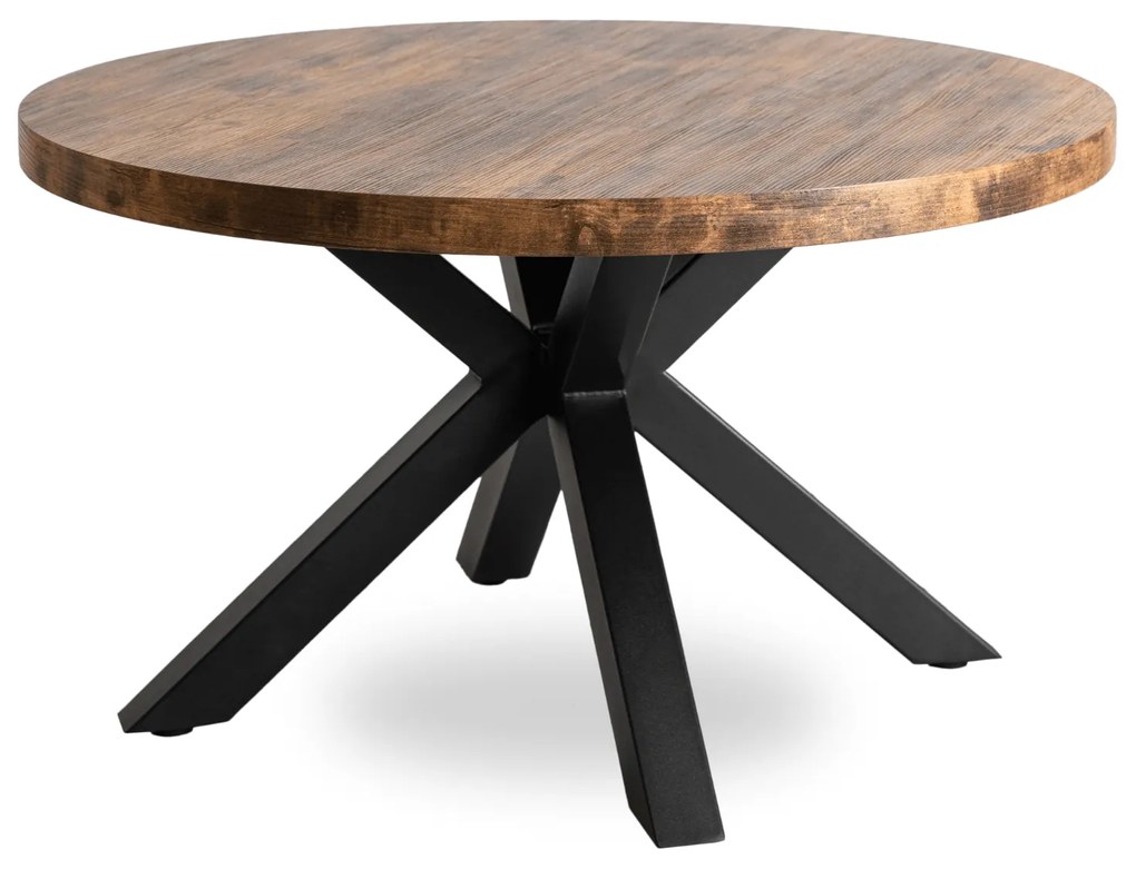 Stolik Kawowy LINCOLN 80 cm Dąb Rustykalny/Czarny Loft