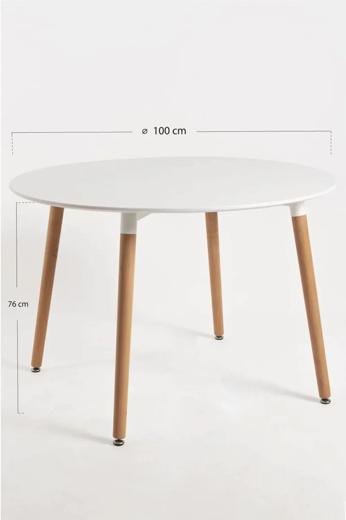 Okrgy stó wieowy 100 cm biay