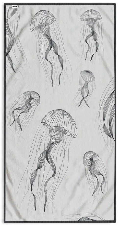Czarno-biały ręcznik plażowy 90x180 cm Jellyfish – DecoKing
