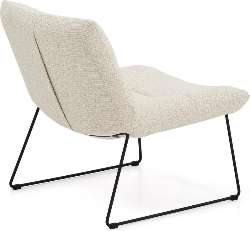 Beżowy fotel z tkaniny szenilowej Asen – Kave Home