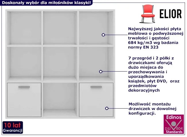 Biały klasyczny regał z półkami - Lorines 3X