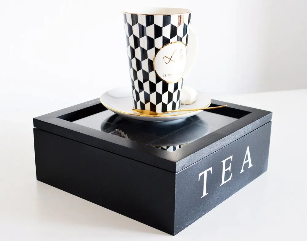 Drewniana herbaciarka TEA, 9 przegródek