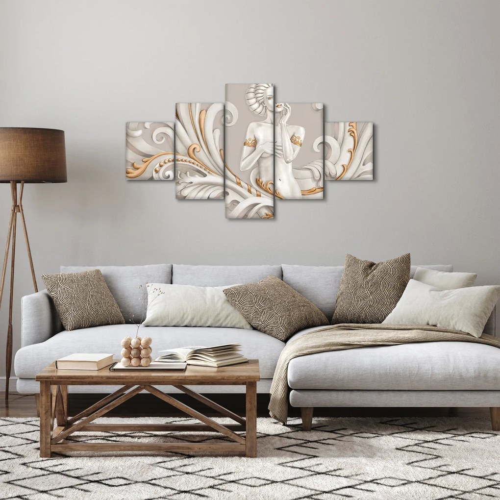Obraz bogini na ozdobnym tle (125x70 cm)