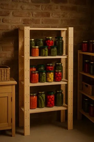 Drewniany regał do spiżarni W6-B98