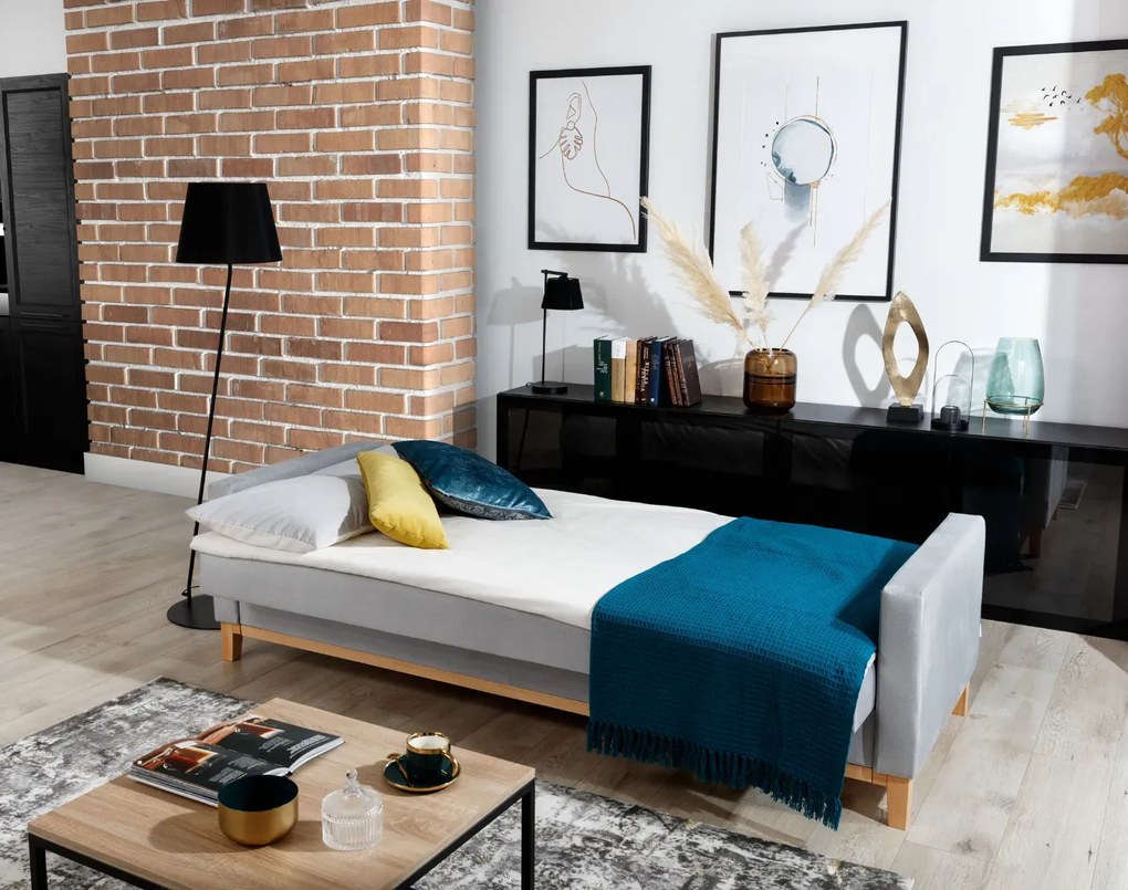 Sofa rozkładana z funkcją spania SELENE szara ELTAP