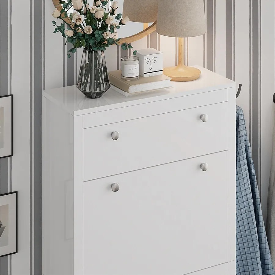 Szafka na buty biały 60x23.5x153 aron