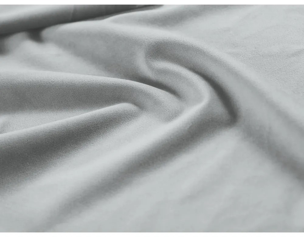 Jasnoszare tapicerowane łóżko dwuosobowe ze schowkiem/bez zagłówka ze stelażem 160x200 cm Susan – Micadoni