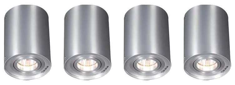 Zestaw 4 reflektorów sufitowych ze stali, pochylanych i obrotowych - Rondoo up