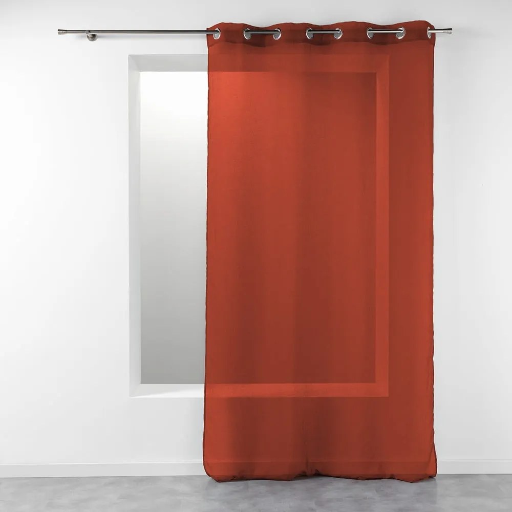 Firanka w kolorze terakoty 140x280 cm Telma – douceur d'intérieur