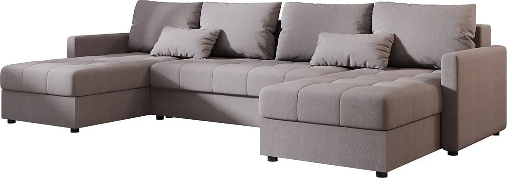 BEDANTE narożnik MOS U BIS Cosmic 160 szary z funkcją spania sofa w kształcie litery U z pojemnikiem na pościel