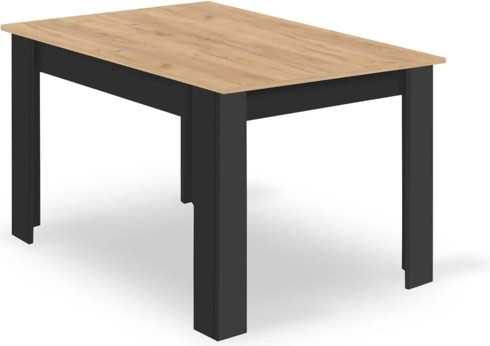 PROMOCJA Stół jadalniany MADO czarny z blatem w dekorze dąb artisan 120x80cm II. gatunek