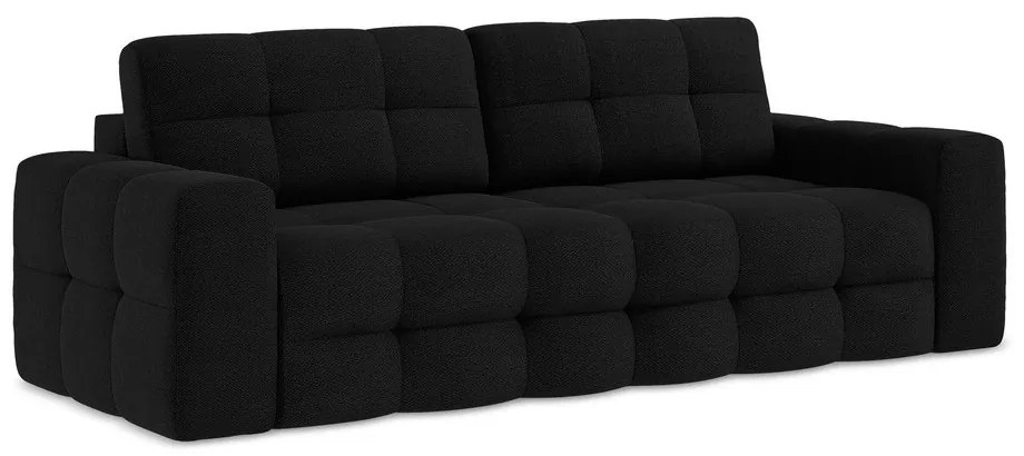 Czarna rozkładana sofa z materiału bouclé 255 cm Milu – Makamii