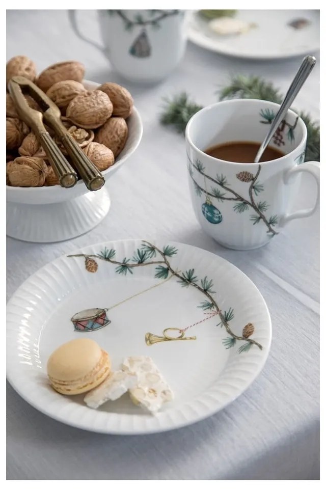 Biały porcelanowy talerz deserowy ze świątecznym motywem ø 19 cm Hammershøi Christmas – Kähler Design